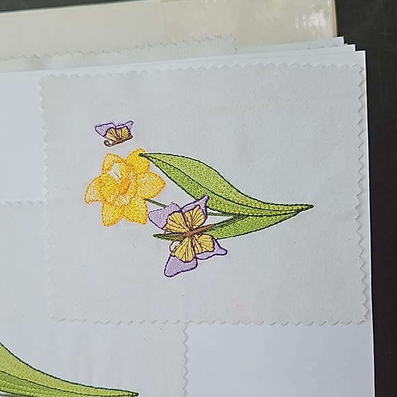 Hand Crafted Other - Handmade machine embroidery flowers and butterflys patch